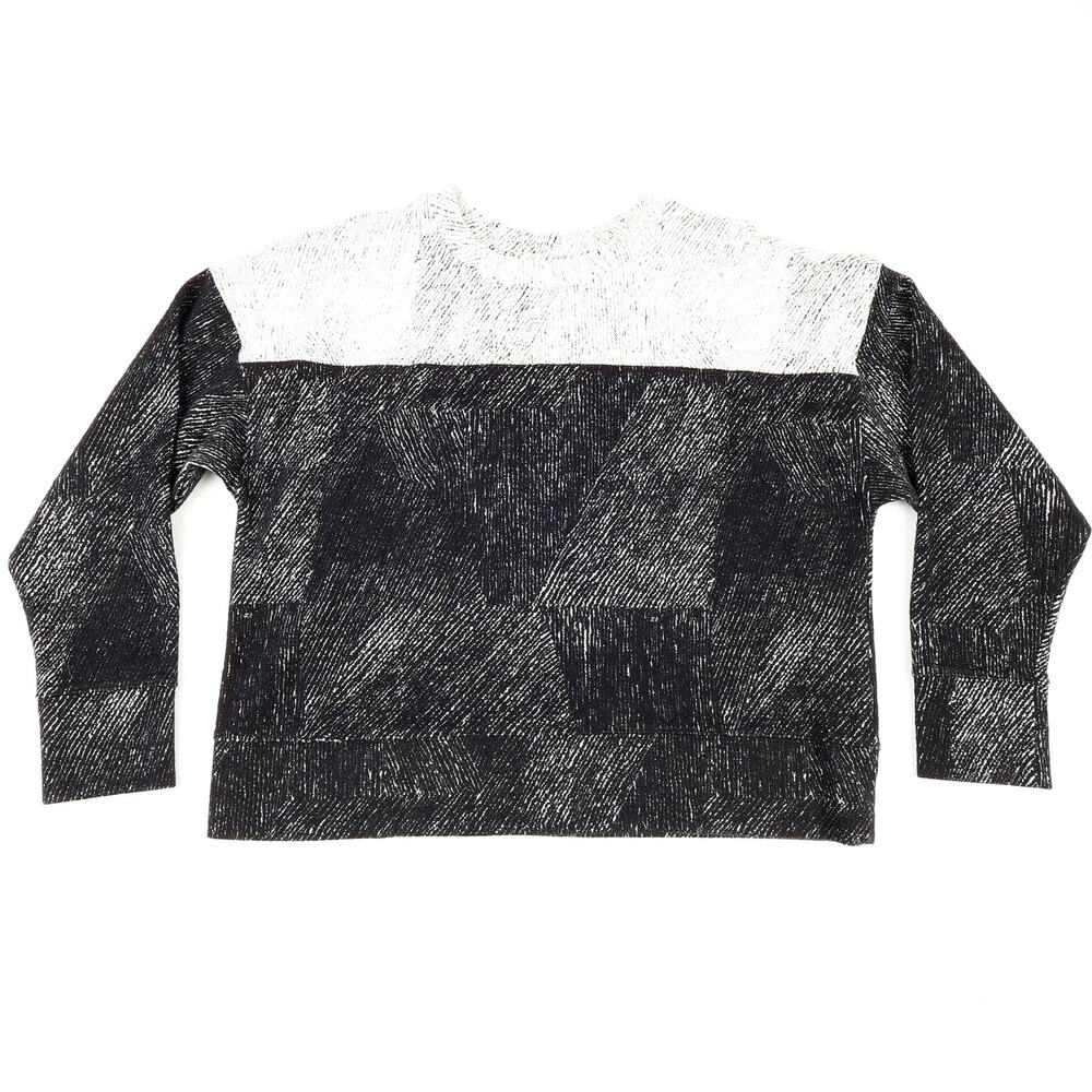 Banana Republic Womens XL Black White Crewneck Long Sleeve Pullover Casual Top